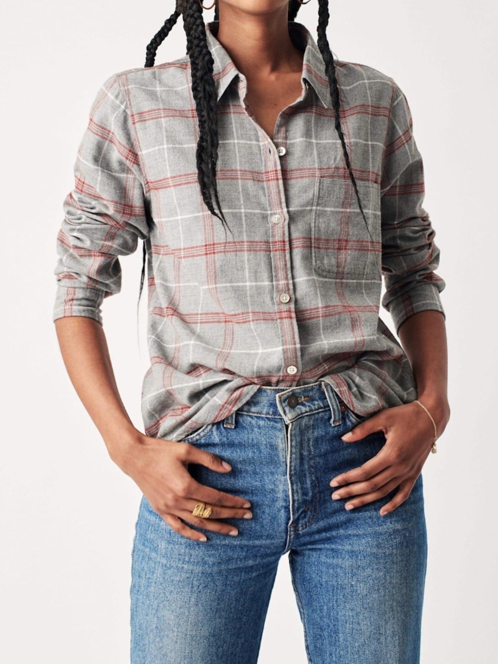 Faherty The Classic Flannel Shirt in Juliet Plaid Sz S